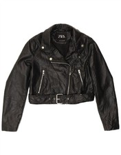 ZARA Womens Crop Faux Leather