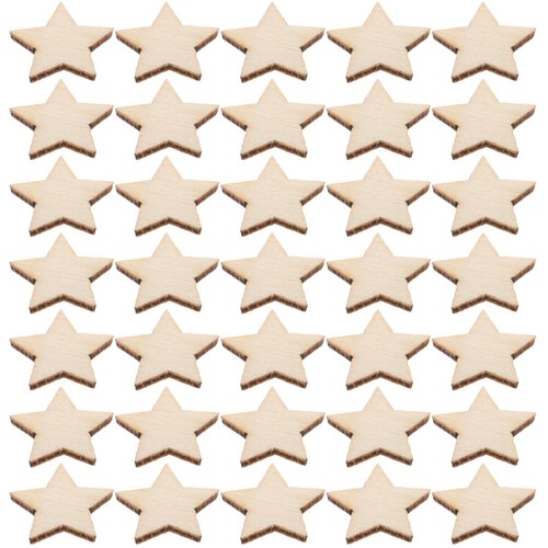 Light yellow wooden stars - yellow,