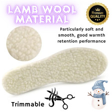 SHEEPSKIN INSOLES SOFT WARM THERMAL INNER FLEECE WOOL PAIR BOOTS SHOE SOLES UK