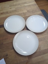 Seltmann Weiden Bavaria Monika x3 Dinner Plates 1950s/60s White/Gold Lines