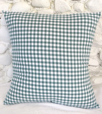 Cushion Cover, Spruce Green, White, Gingham, Check, Pure Cotton, 17" .