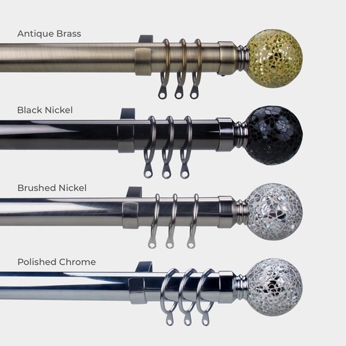 Metal extendable curtain poles - metal,
