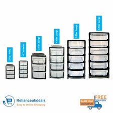 3/4/5/6 Large Drawer Plastic Tower Trolley Drawer for School Office Home Desktop