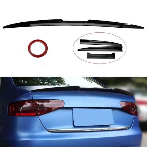Gloss black rear trunk spoiler - black,