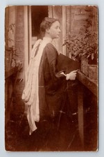 Social History RPPC: Young Female Graduate With Mortar Board. Unposted.