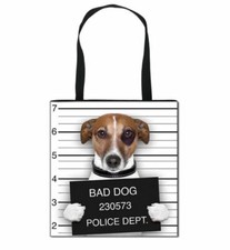 Jack Russell Bag Cushion Cover Fun Bad Dog Gifts Jail Mug Shot Gift Present