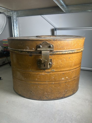 Antique victorian metal hat - metal,