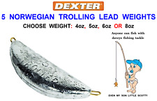 5 DEXTER NORWEGIAN TROLLING BOAT LEAD WEIGHTS SEA FISHING TACKLE UPTIDE HALIBUT