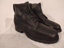 Vintage 1950s Swedish army work boots black leather military Tretorn round toe