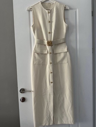 Zara cream midi - , dress