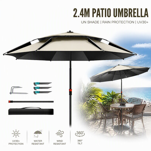 Large parasol garden - table, sun