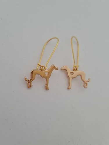 Gold greyhound dog charm