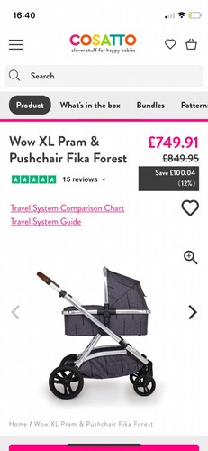 Cosatto wow double pram - cosatto,