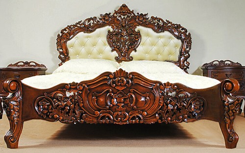 Double rococo bed 4ft6 - rococo,