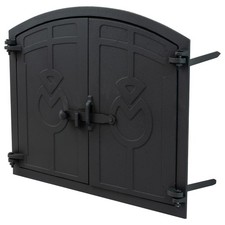 Woodside Cast Iron Outdoor Pizza/Fire Wood Oven Door, 48cm x 38cm