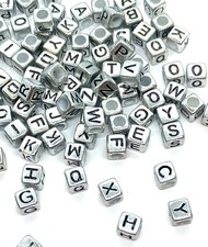 100pcs 6mm cube silver colour