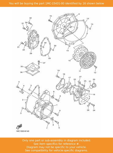 Yamaha cover crankcase - crankcase, 3
