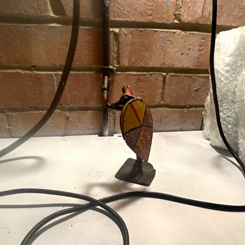 Vintage painted metal african - vintage,