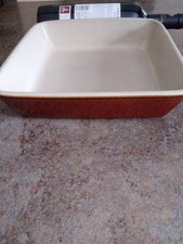 rayware  stoneware large oven dish brown glazing 24cm square