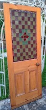 Victorian Stained Glass Door Coloured Glass Internal Door Antique Pine Door 