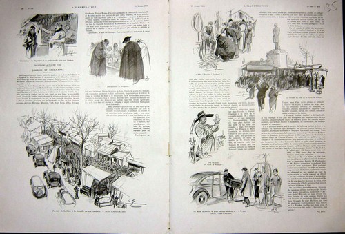 Original old vintage print - original,
