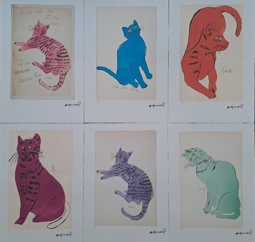 Andy warhol signed 5 cats - signed,