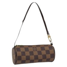 LOUIS VUITTON Damier Ebene Papillon Pouch LV Auth BA7956