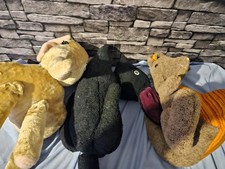 3 Vintage Teddies Elephant,dog