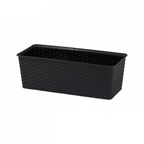 Black rattan effect - black,