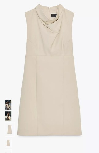 Zara draped neck short dress - zara,