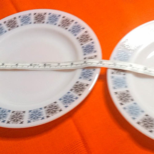 Pair dinner plates vintage - of,