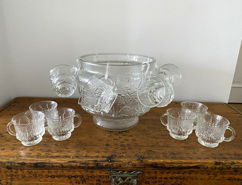 Clear glass floral decorated - glass,