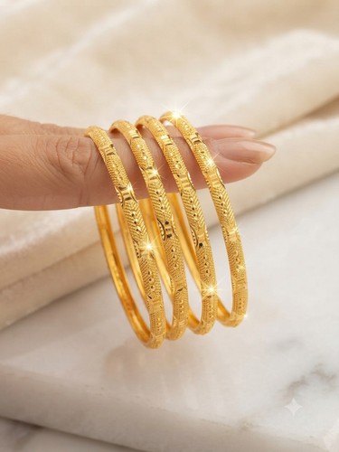 Ethnic bangles 22k gold plated - bangles,