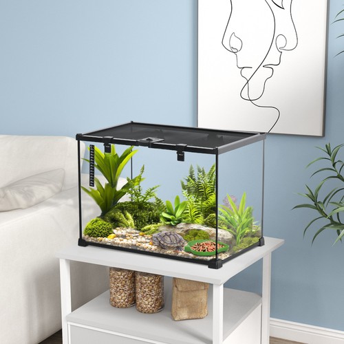 Pawhut glass reptile terrarium - glass,