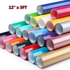 12" x 5FT Heat Transfer Vinyl Heat Press Iron on PU HTV Garments for Cut DIY