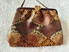 Snake Skin Leather Bag Jane Shilton Vintage Collectable Cross body Handbag