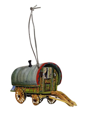 Gypsy caravan christmas - caravan, tree