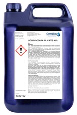 LIQUID SODIUM SILICATE 40% WATER GLASS, LIQUID GLASS 5 Litres