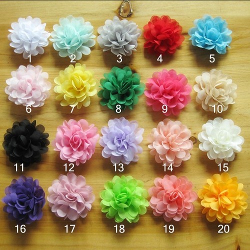 Chiffon flower hair clips - hair,