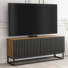 TV Unit 100cm Fluted Doors Oak