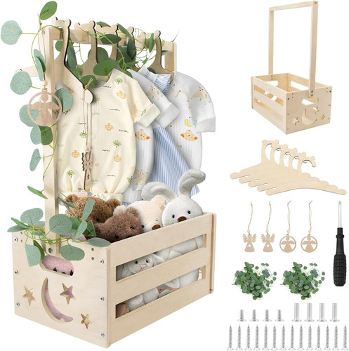 Wooden baby shower crate - wooden,