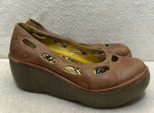 Fly london brown leather cut - london,