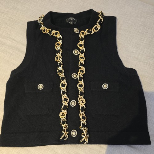 Chanel vest with gold - with, &
