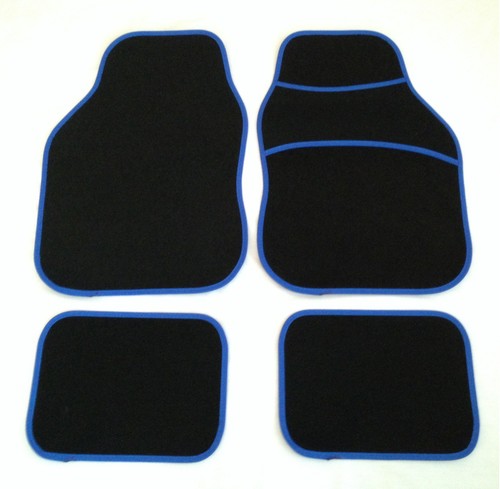 Black blue car mats for - black,