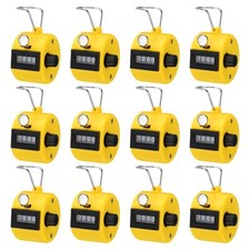 12pcs Click Counters 4 Digit Mechanical Handheld Hand Tally Lap Counter Yellow