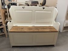 4' PAINTED HEARTS MONKS BENCH