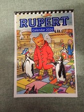 Rupert Bear 2026 Calendar – A4 Size, Handmade Vintage Design,  Christmas Gift