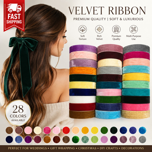 Velvet ribbon 38mm wide - ribbon,