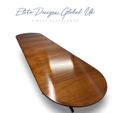 Exceptional 12ft George III Style Triple Pedestal Mahogany Dining Table