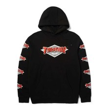 HUF x Thrasher Logo Pullover Hooded Sweatshirt Black